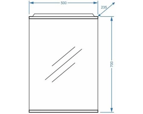 Зеркало 50x70 см белый глянец/белый матовый Stella Polar Ильза SP-00000220