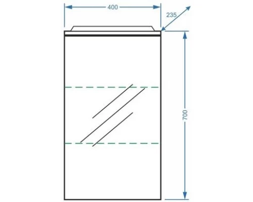 Зеркальный шкаф 40x70 см белый матовый Stella Polar Альда SP-00000222