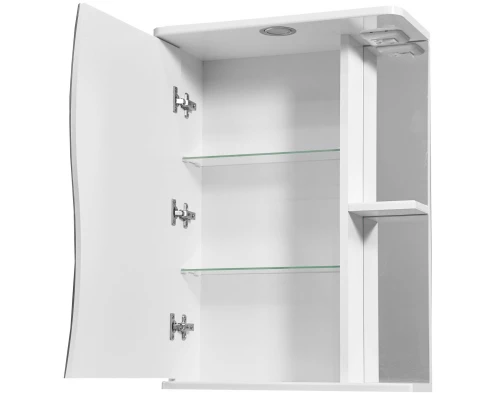 Зеркальный шкаф 55x70 см белый глянец/белый матовый L Stella Polar Верея SP-00000040