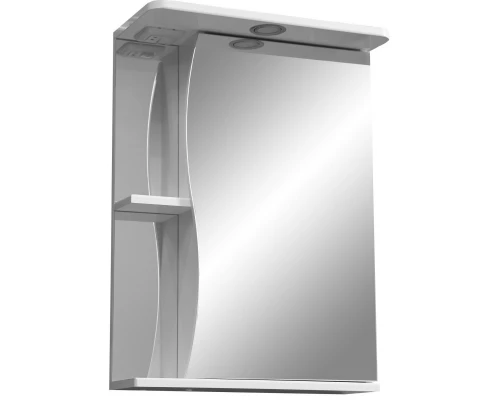 Зеркальный шкаф 55x70 см белый глянец/белый матовый R Stella Polar Верея SP-00000041