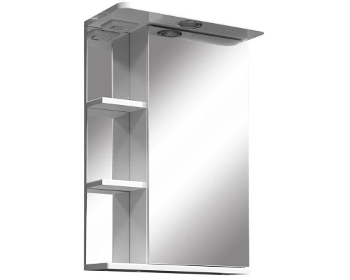 Зеркальный шкаф 45x70 см белый глянец/белый матовый R Stella Polar Нелея SP-00000223