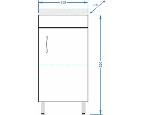 Тумба белый глянец/белый матовый 39,5 см Stella Polar Концепт SP-00000232