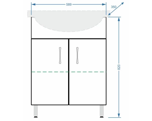 Тумба белый глянец/белый матовый 58,9 см Stella Polar Концепт SP-00000395