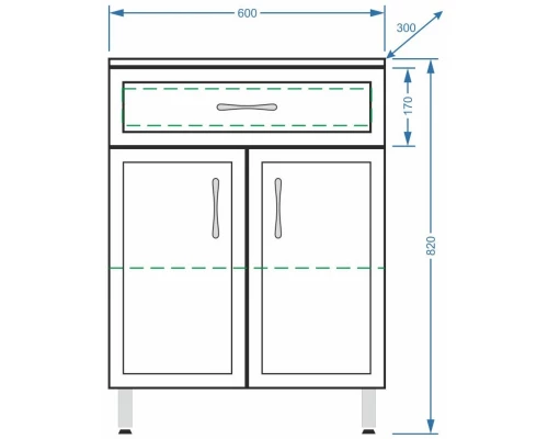 Тумба белый глянец/белый матовый 60 см Stella Polar Концепт SP-00000154