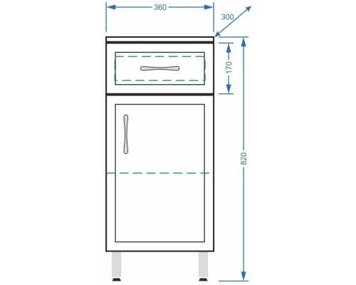 Тумба белый глянец/белый матовый 36 см Stella Polar Концепт SP-00000151