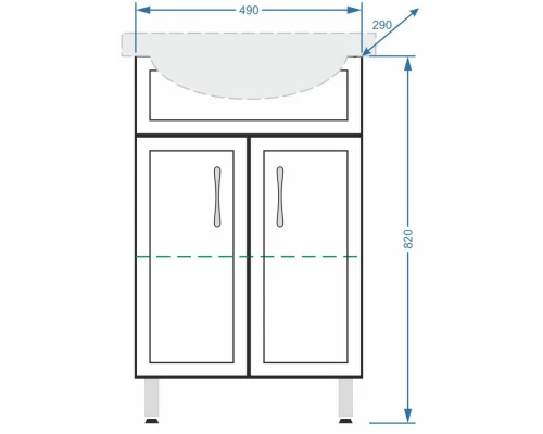 Тумба белый глянец/белый матовый 49 см Stella Polar Концепт SP-00000045