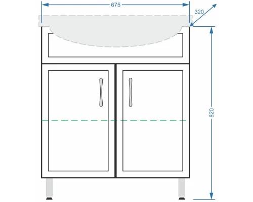 Тумба белый глянец/белый матовый 67,5 см Stella Polar Концепт SP-00000060