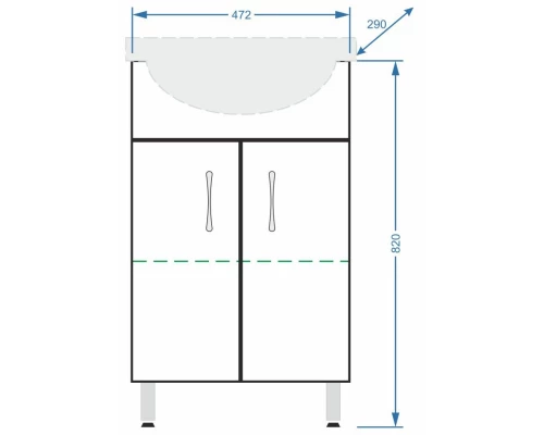 Тумба белый глянец/белый матовый 49,5 см Stella Polar Концепт SP-00000047