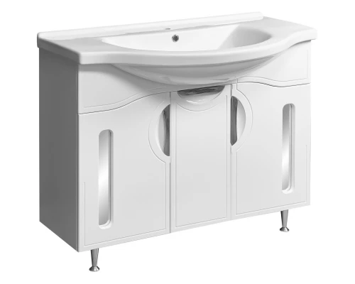 Тумба белый глянец/белый матовый 95 см Stella Polar Сильва SP-00000204