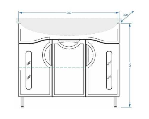 Тумба белый глянец/белый матовый 95 см Stella Polar Сильва SP-00000204