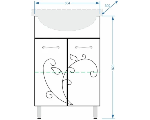 Тумба белый глянец/белый матовый 50,4 см Stella Polar Фантазия SP-00000227