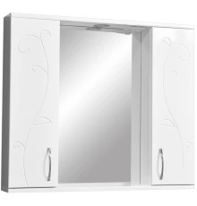 Зеркальный шкаф 80x70 см белый глянец/белый матовый Stella Polar Фантазия SP-00000226