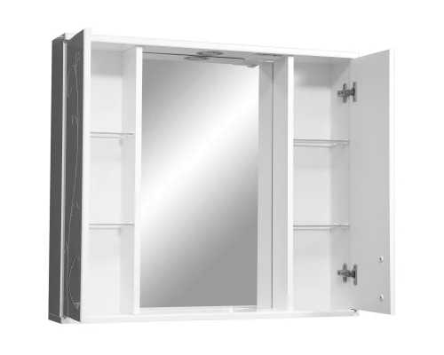 Зеркальный шкаф 80x70 см белый глянец/белый матовый Stella Polar Фантазия SP-00000226
