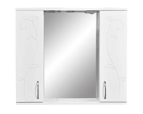 Зеркальный шкаф 80x70 см белый глянец/белый матовый Stella Polar Фантазия SP-00000226