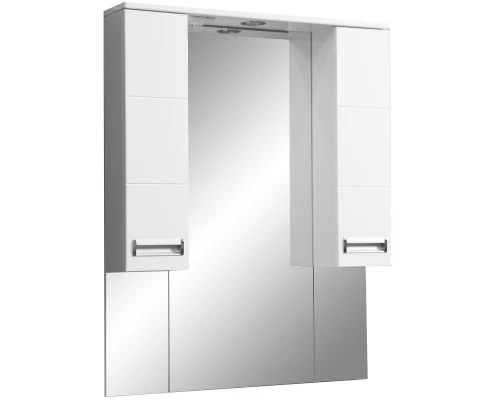 Зеркальный шкаф 80x70 см белый глянец/белый матовый Stella Polar Фиора SP-00000210