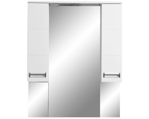 Зеркальный шкаф 80x70 см белый глянец/белый матовый Stella Polar Фиора SP-00000210