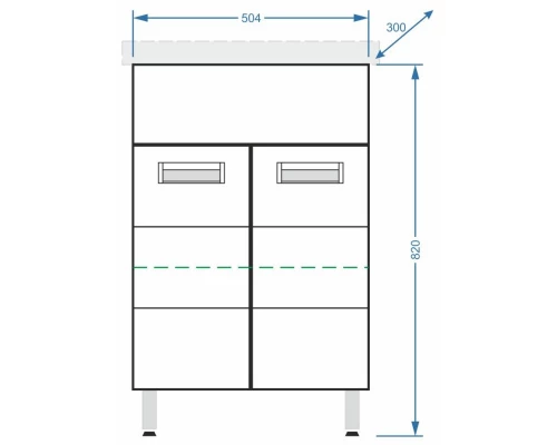 Тумба белый глянец/белый матовый 50,4 см Stella Polar Фиора SP-00000212