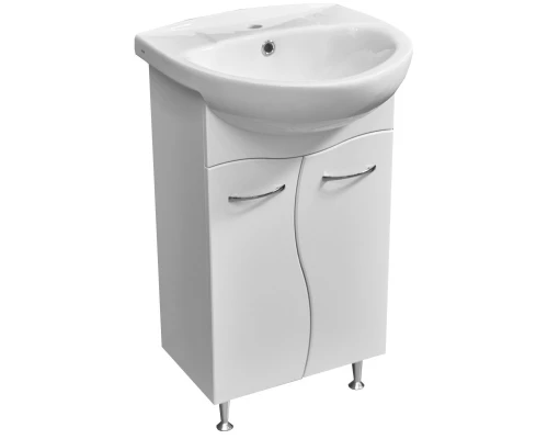 Тумба белый глянец/белый матовый 43,5 см Stella Polar Волна SP-00000037