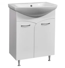 Тумба белый глянец/белый матовый 56 см Stella Polar Волна SP-00000052