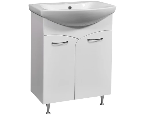 Тумба белый глянец/белый матовый 56 см Stella Polar Волна SP-00000052