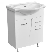 Тумба белый глянец/белый матовый 61 см Stella Polar Волна SP-00000056