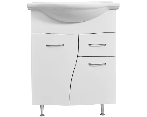 Тумба белый глянец/белый матовый 61 см Stella Polar Волна SP-00000056