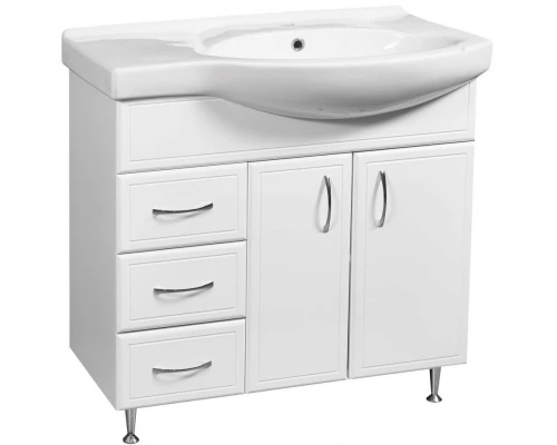 Тумба белый глянец/белый матовый 80 см L Stella Polar Концепт SP-00000129