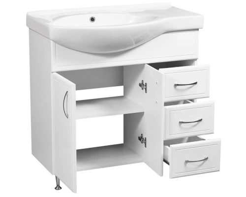 Тумба белый глянец/белый матовый 80 см R Stella Polar Концепт SP-00000130