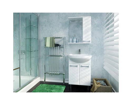 Зеркальный шкаф 60x70 см белый глянец/белый матовый Stella Polar Ванда SP-00000199