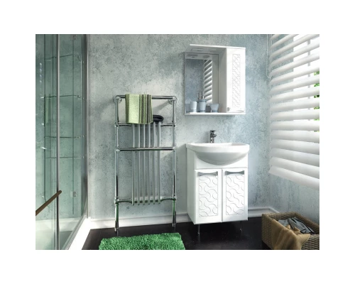 Зеркальный шкаф 60x70 см белый глянец/белый матовый Stella Polar Ванда SP-00000199