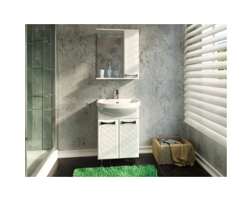 Зеркальный шкаф 50x70 см белый глянец/белый матовый Stella Polar Ванда SP-00000198