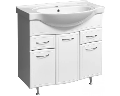 Тумба с раковиной белый глянец/белый матовый 90,5 см Stella Polar Концепт SETSP-00000132/1WH110790