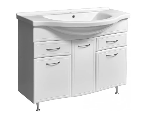 Тумба с раковиной белый глянец/белый матовый 100,5 см Stella Polar Концепт SETSP-00000137/1WH110255