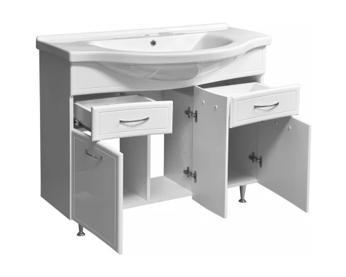 Тумба с раковиной белый глянец/белый матовый 100,5 см Stella Polar Концепт SETSP-00000137/1WH110255