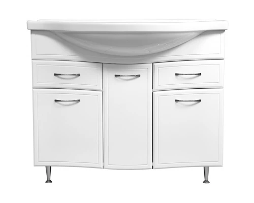 Тумба с раковиной белый глянец/белый матовый 100,5 см Stella Polar Концепт SETSP-00000137/1WH110255