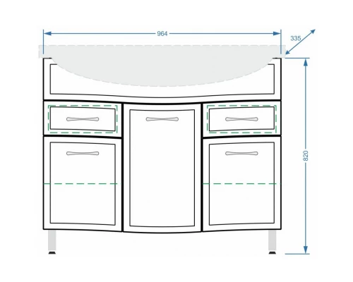Тумба с раковиной белый глянец/белый матовый 100,5 см Stella Polar Концепт SETSP-00000137/1WH110255