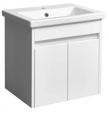 Тумба с раковиной белый глянец/белый матовый 50 см Stella Polar Фаворит SETSP-00000166/UM-COM50/1