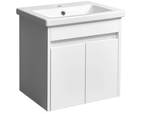 Тумба с раковиной белый глянец/белый матовый 50 см Stella Polar Фаворит SETSP-00000166/UM-COM50/1