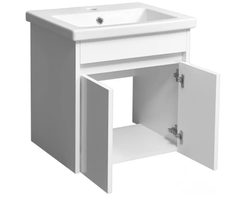 Тумба с раковиной белый глянец/белый матовый 50 см Stella Polar Фаворит SETSP-00000166/UM-COM50/1