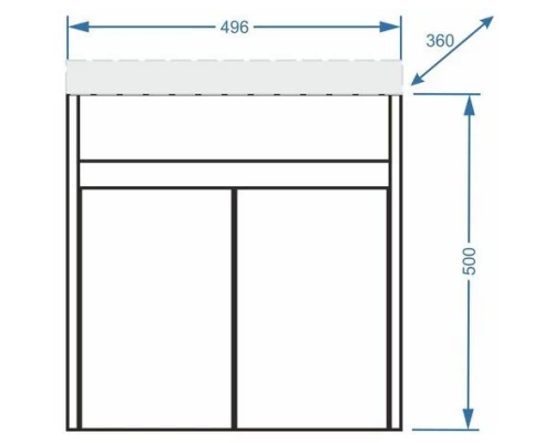 Тумба с раковиной белый глянец/белый матовый 50 см Stella Polar Фаворит SETSP-00000166/UM-COM50/1