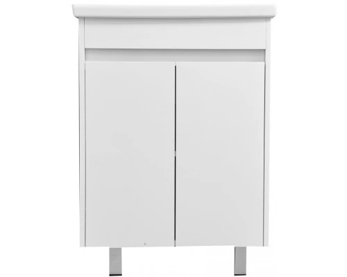 Тумба с раковиной белый глянец/белый матовый 60 см Stella Polar Фаворит SETSP-00000163/UM-COM60/1