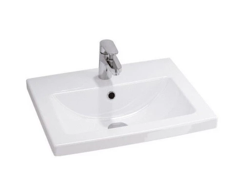 Тумба с раковиной белый глянец/белый матовый 60 см Stella Polar Фаворит SETSP-00000163/UM-COM60/1