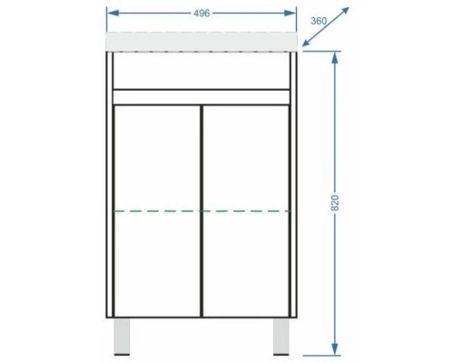 Тумба с раковиной белый глянец/белый матовый 50 см Stella Polar Фаворит SETSP-00000162/UM-COM50/1