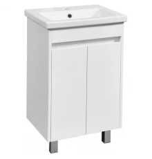 Тумба с раковиной белый глянец/белый матовый 50 см Stella Polar Фаворит SETSP-00000162/UM-COM50/1