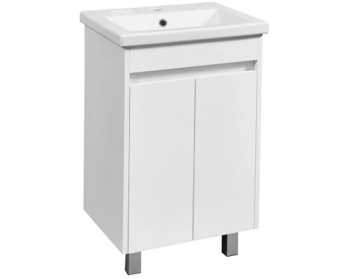 Тумба с раковиной белый глянец/белый матовый 50 см Stella Polar Фаворит SETSP-00000162/UM-COM50/1