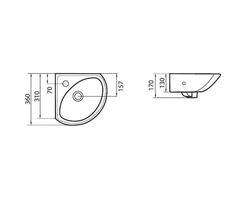 Тумба с раковиной белый глянец/белый матовый 36x36 см Stella Polar Концепт SETSP-00000156/VERSAWB01