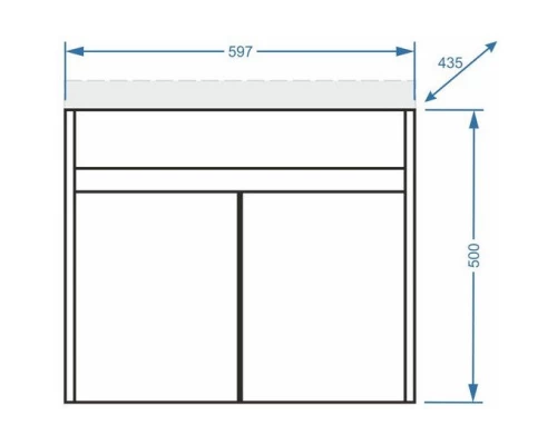 Тумба с раковиной белый глянец/белый матовый 60 см Stella Polar Фаворит SETSP-00000167/UM-COM60/1