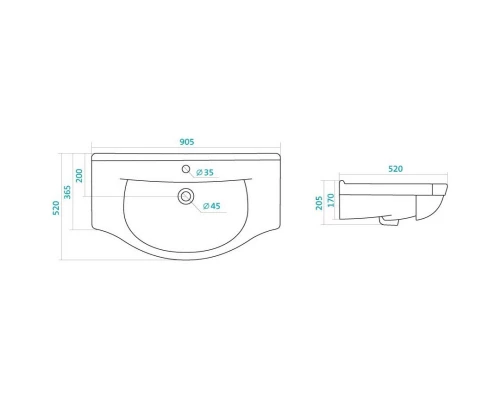 Тумба с раковиной карпатская ель 90,5 см Stella Polar Кармела SETSP-00000180/1WH110790