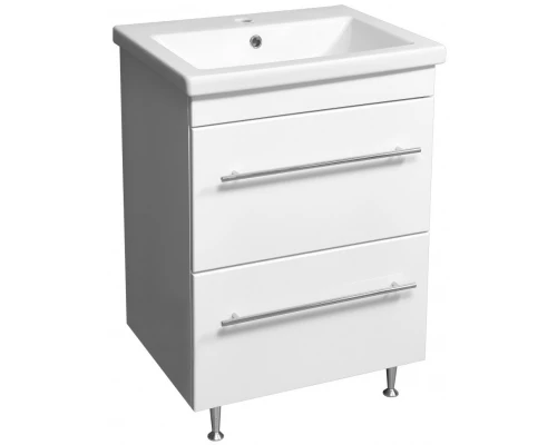 Тумба с раковиной белый глянец 60 см Stella Polar Ванесса SETSP-00000218/UM-COM60/1