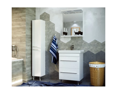 Тумба с раковиной белый глянец 60 см Stella Polar Ванесса SETSP-00000218/UM-COM60/1